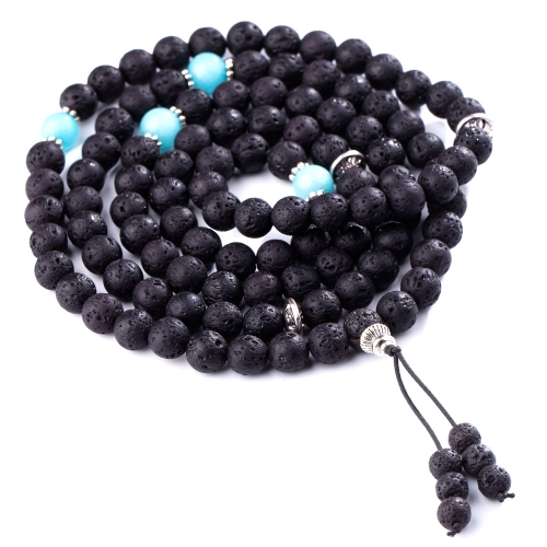 108 Buddhist Prayer Beads 7 Chakra Multilayer Yoga Meditation Mala Healing Lava Rock Beads Diffuser Bracelet Necklace