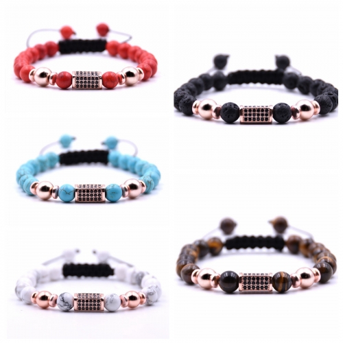 Fashion Simple Natural Stone Hand-woven Bracelet Lovers