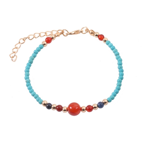 3MM Turquoise Beads Bracelet