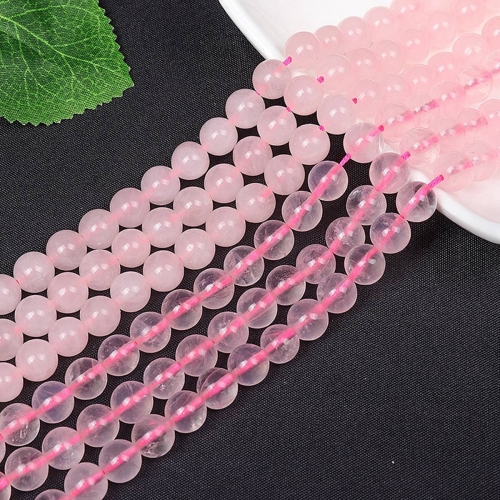 Loose Natural Rose Quartz Round Beads for  Making Jewelry 4MM 6MM 8MM 10MM 12MM