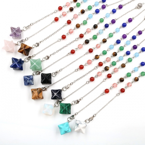 Merkaba Crystal Pendants pendulum Necklace for Women Men Jewelry Energy Healing Gemstone pendant