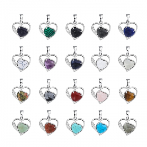 Fashion Crystal Pendant Necklaces Love Heart Necklace Hollow Heart Stone Pendants Charms Women Jewelry Gift