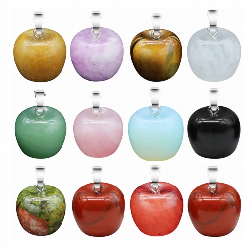 Wholesale Colourful Natural Crystal Carving Apple Quartz Stone Different Material Crystal Apple For Decoration